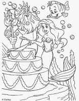A coloring page of the little mermaid